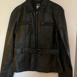 Philippe Adec Black Leather Jacket